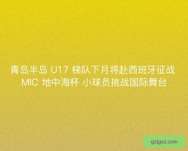 青岛半岛 U17 梯队下月将赴西班牙征战 MIC 地中海杯 小球员挑战国际舞台