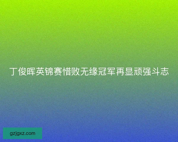 丁俊晖英锦赛惜败无缘冠军再显顽强斗志