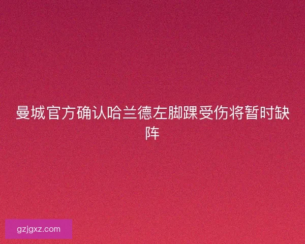 曼城官方确认哈兰德左脚踝受伤将暂时缺阵
